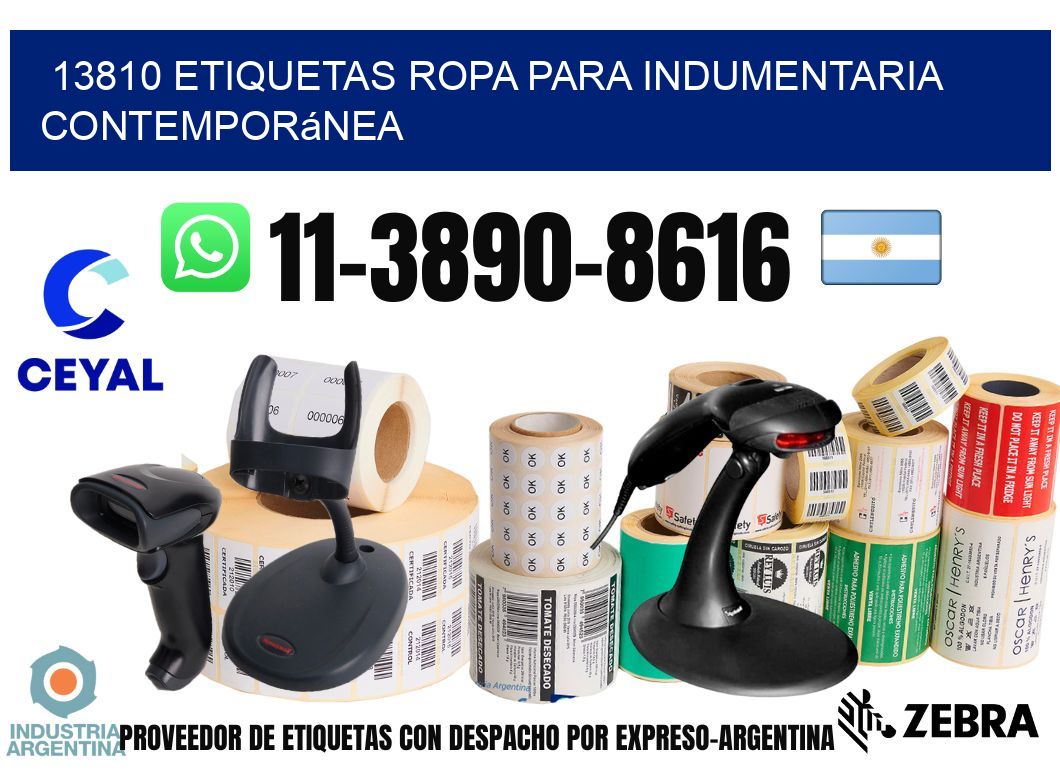13810 Etiquetas ropa para indumentaria contemporánea