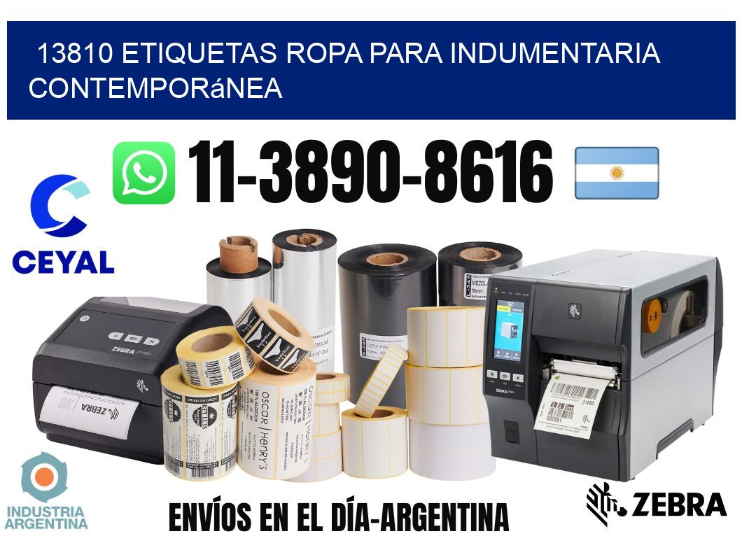 13810 Etiquetas ropa para indumentaria contemporánea