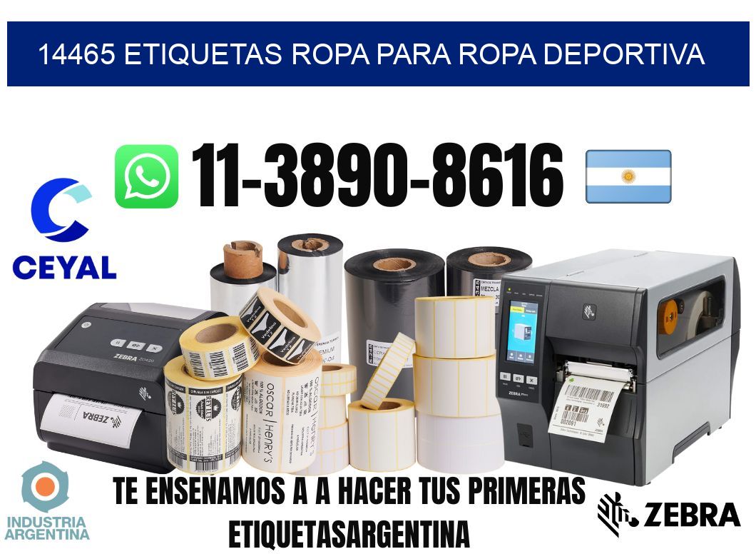 14465 Etiquetas ropa para ropa deportiva