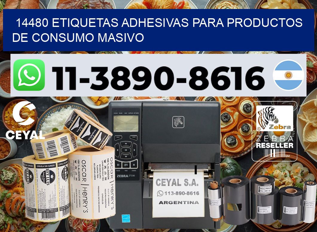 14480 Etiquetas adhesivas para productos de consumo masivo
