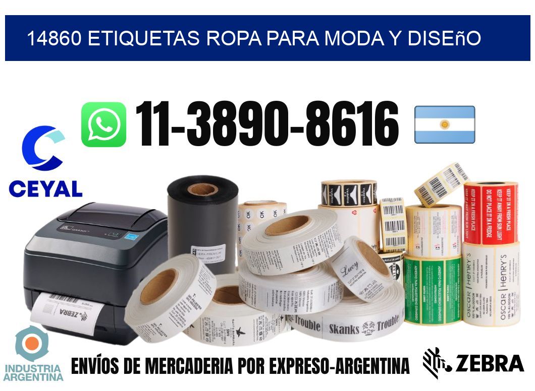 14860 Etiquetas ropa para moda y diseño
