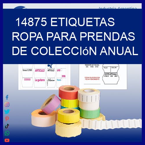 14875 Etiquetas ropa para prendas de colección anual