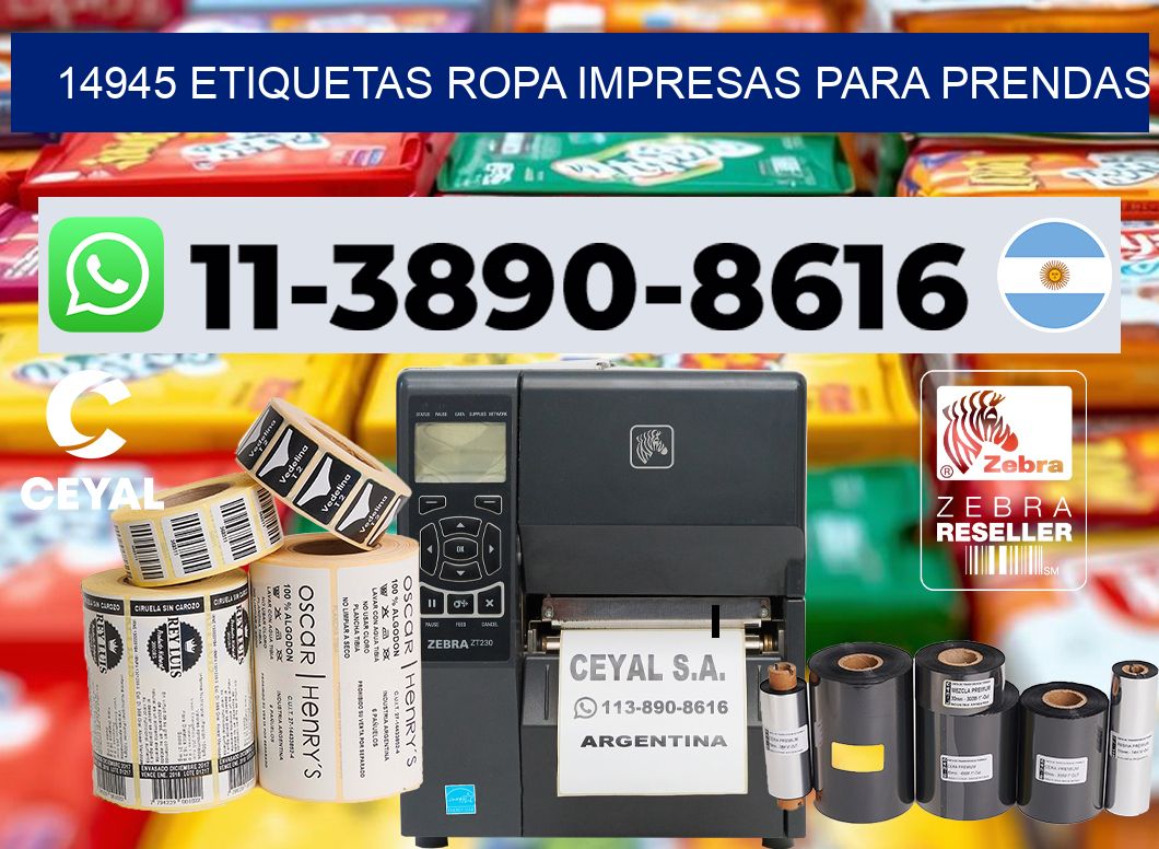 14945 Etiquetas ropa impresas para prendas