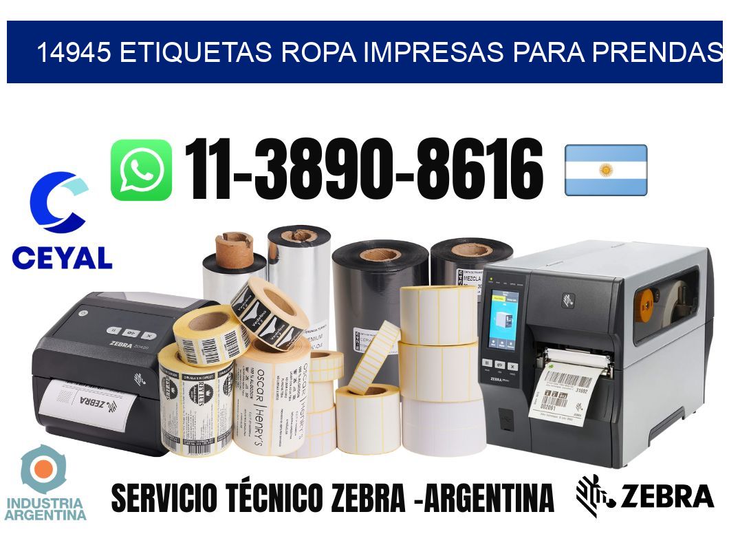 14945 Etiquetas ropa impresas para prendas