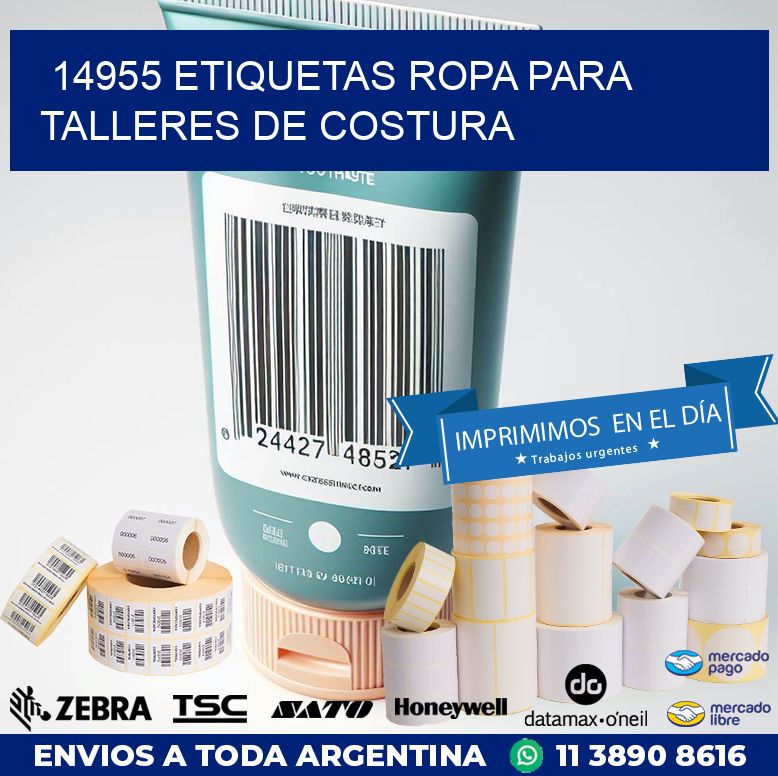 14955 Etiquetas ropa para talleres de costura