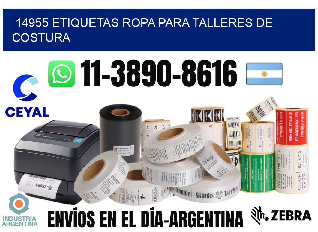 14955 Etiquetas ropa para talleres de costura