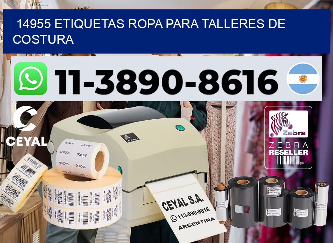 14955 Etiquetas ropa para talleres de costura