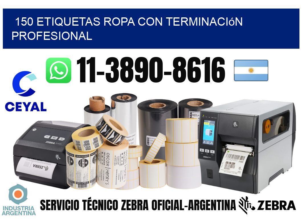 150 Etiquetas ropa con terminación profesional