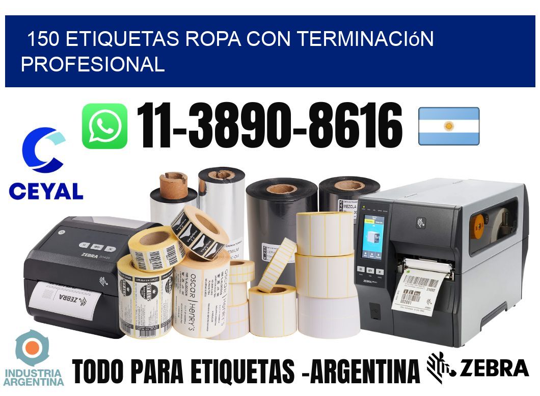 150 Etiquetas ropa con terminación profesional