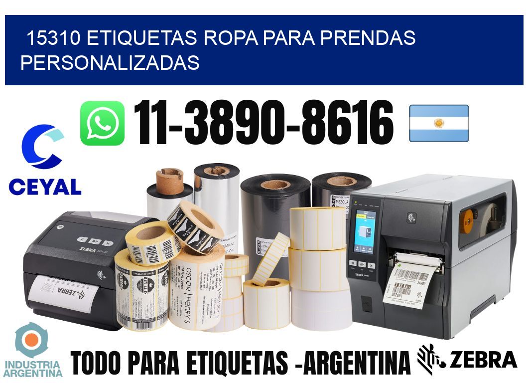15310 Etiquetas ropa para prendas personalizadas