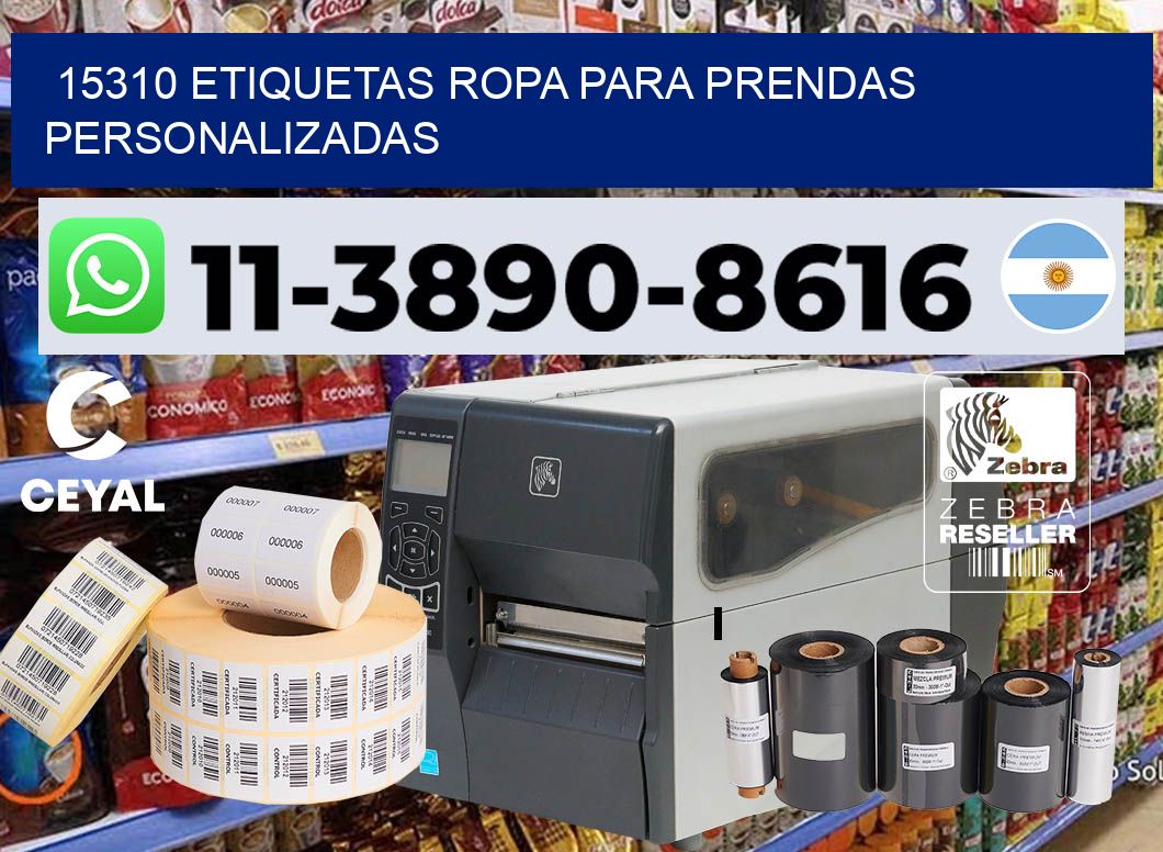 15310 Etiquetas ropa para prendas personalizadas