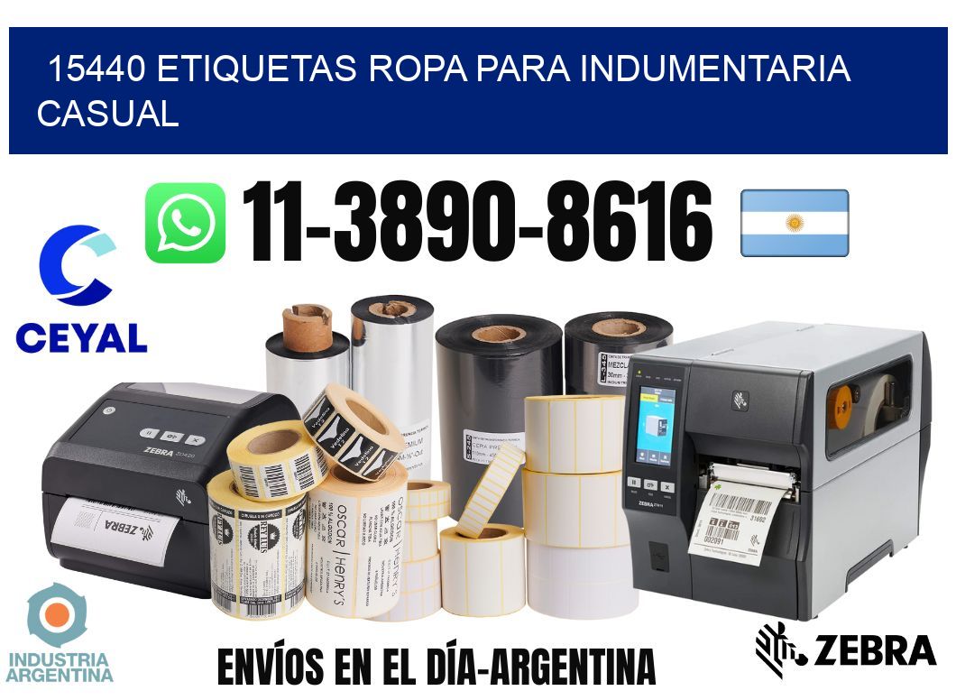 15440 Etiquetas ropa para indumentaria casual