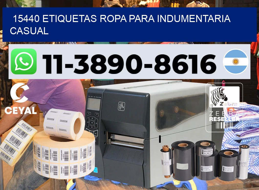 15440 Etiquetas ropa para indumentaria casual
