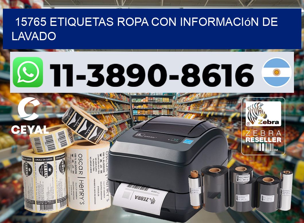 15765 Etiquetas ropa con información de lavado