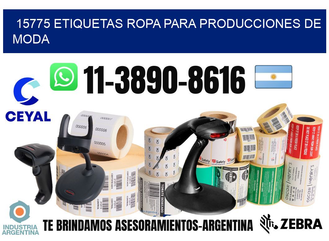 15775 Etiquetas ropa para producciones de moda