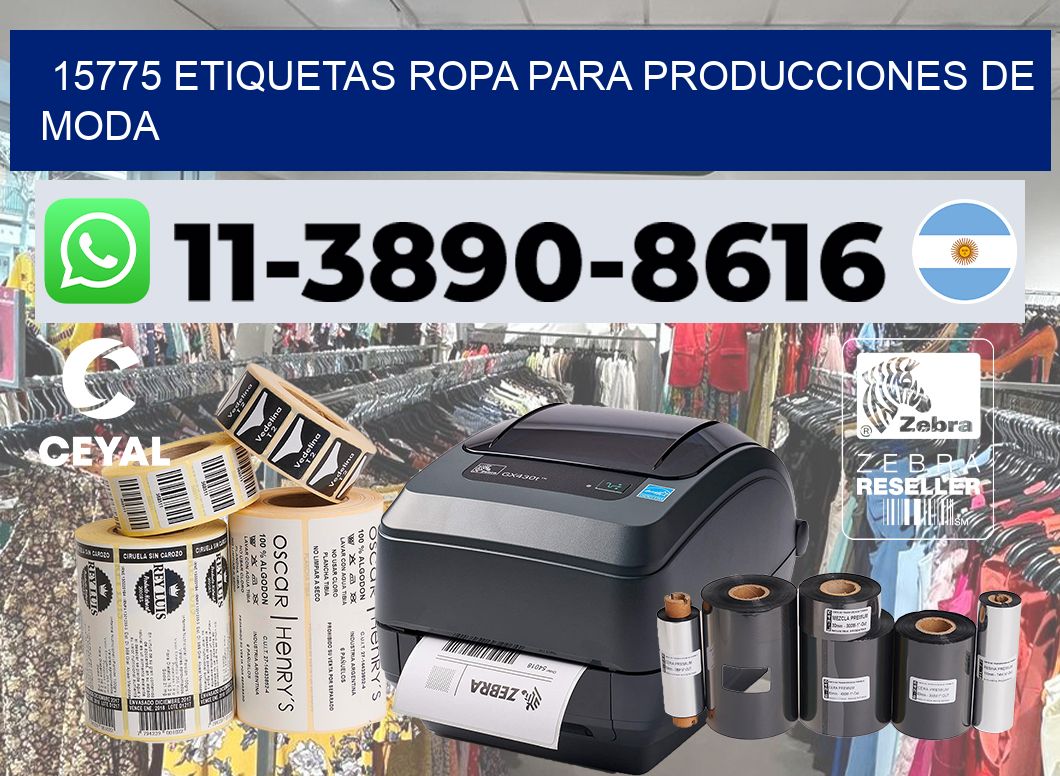 15775 Etiquetas ropa para producciones de moda