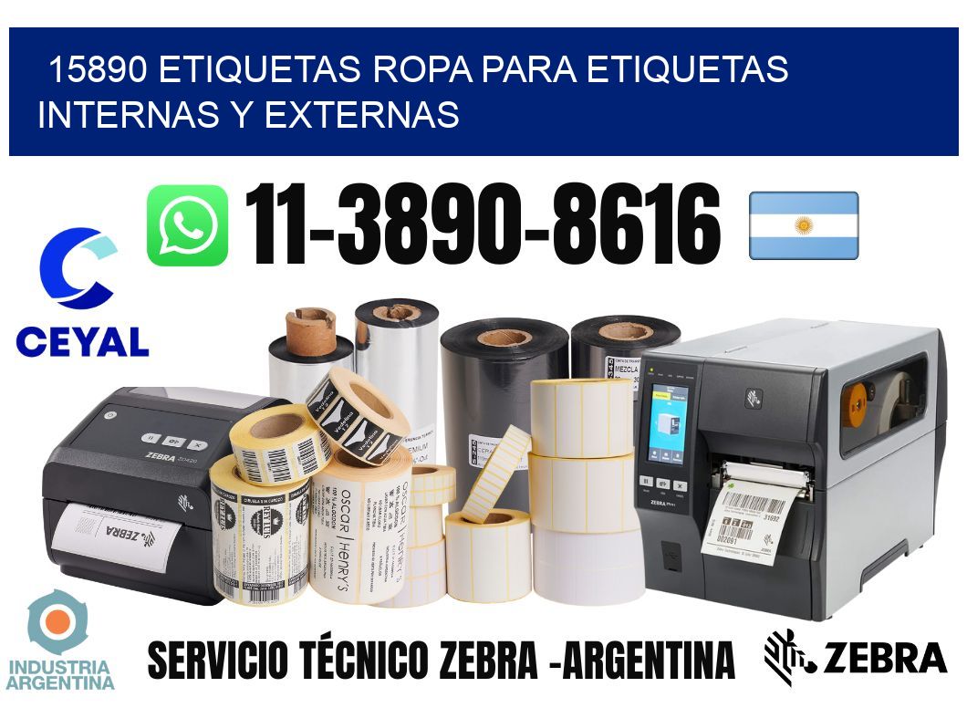 15890 Etiquetas ropa para etiquetas internas y externas