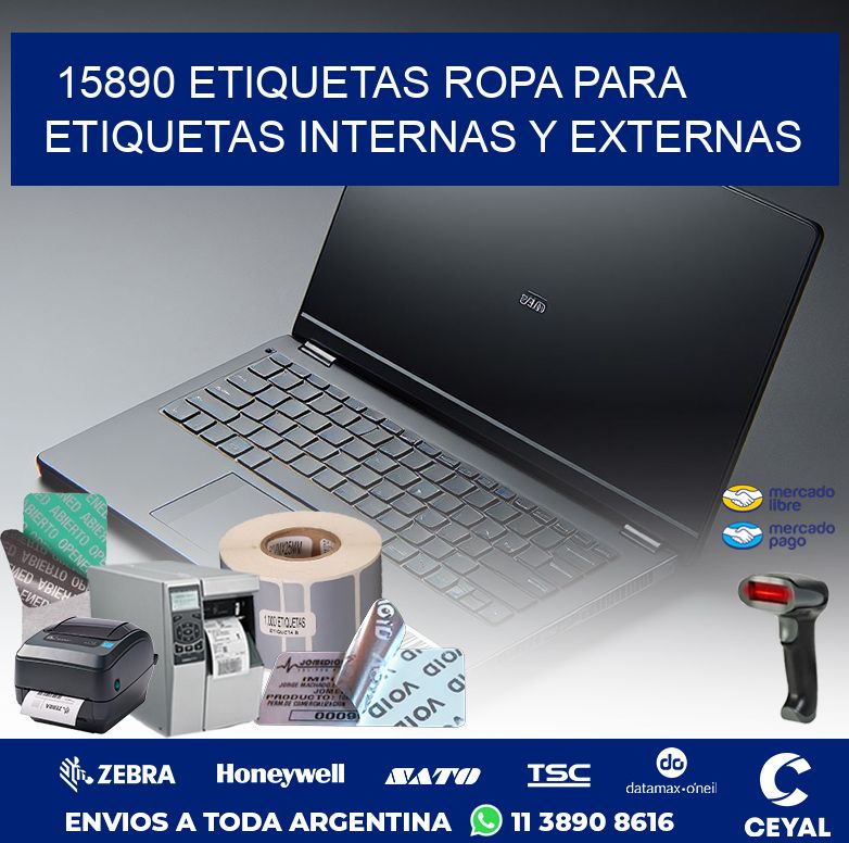 15890 Etiquetas ropa para etiquetas internas y externas