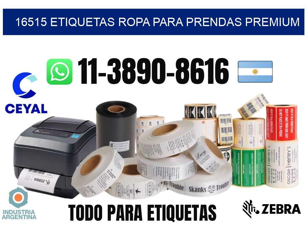 16515 Etiquetas ropa para prendas premium