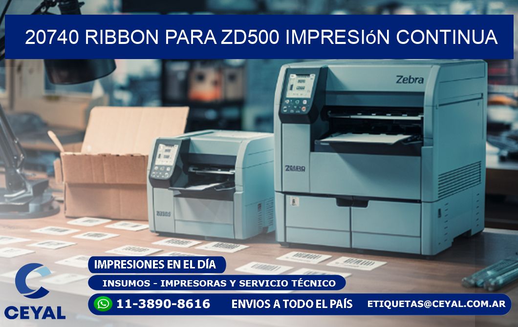 20740 ribbon para zd500 impresión continua