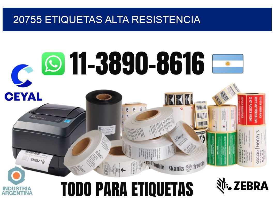 20755 etiquetas alta resistencia