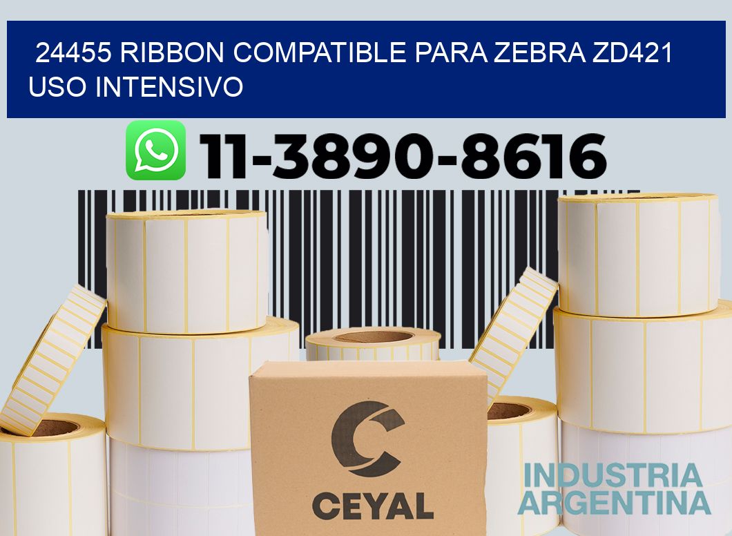 24455 ribbon compatible para zebra zd421 uso intensivo