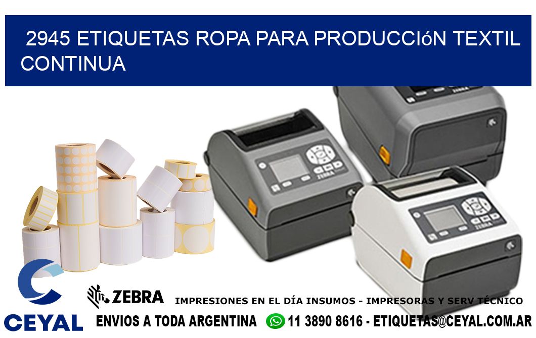 2945 Etiquetas ropa para producción textil continua