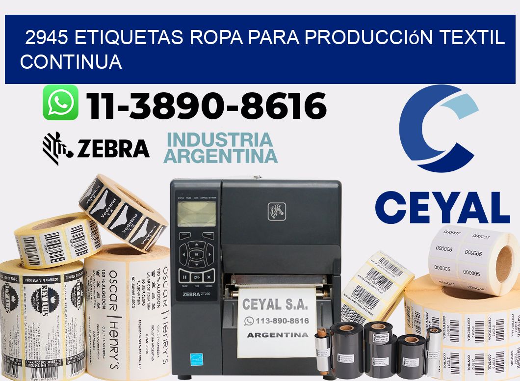 2945 Etiquetas ropa para producción textil continua
