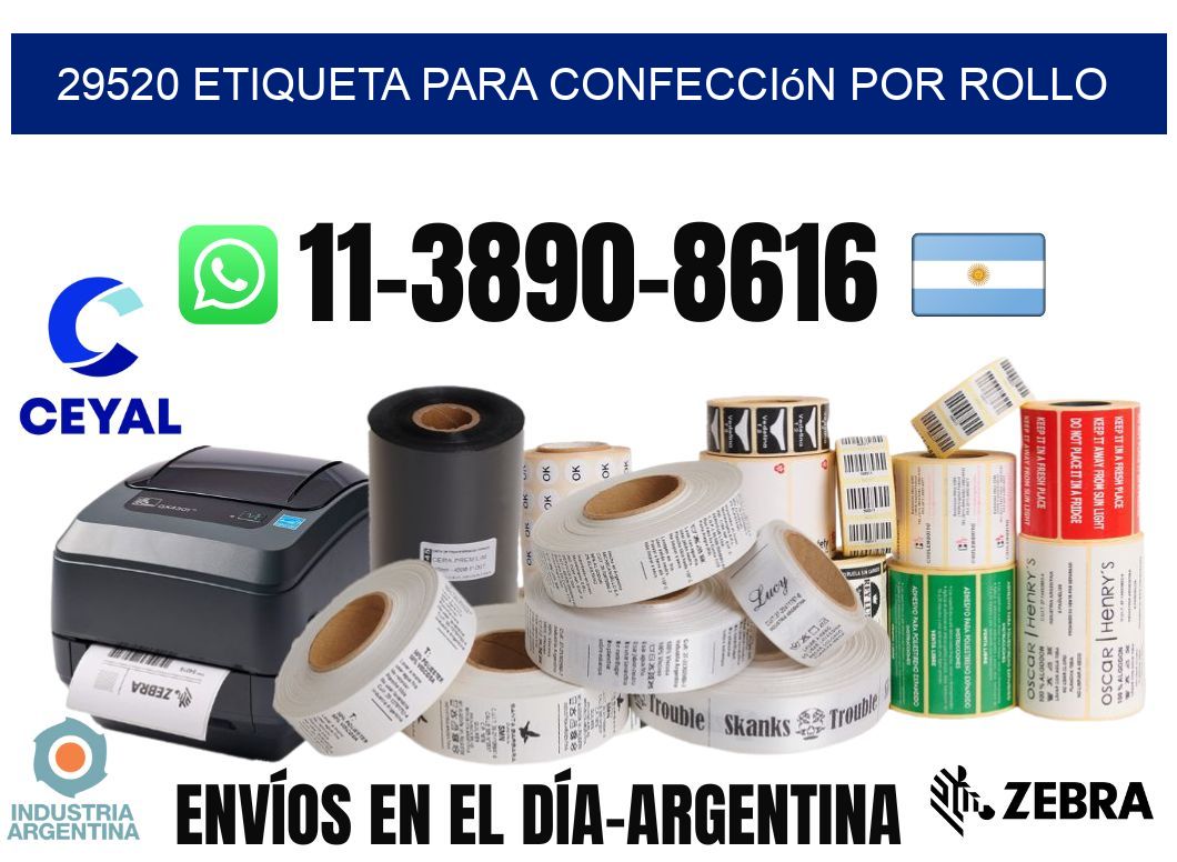 29520 etiqueta para confección por rollo