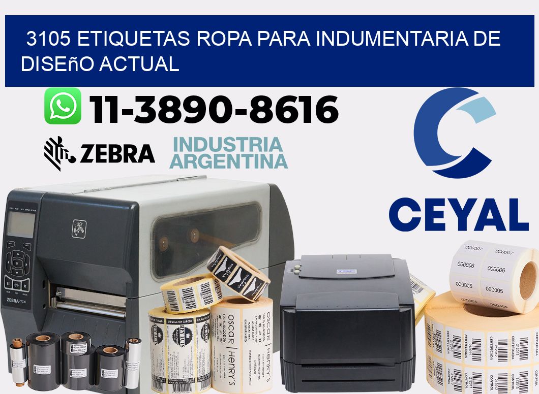 3105 Etiquetas ropa para indumentaria de diseño actual