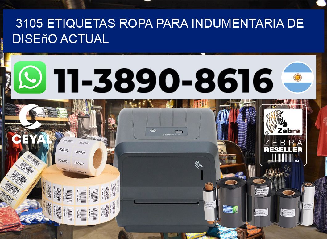 3105 Etiquetas ropa para indumentaria de diseño actual