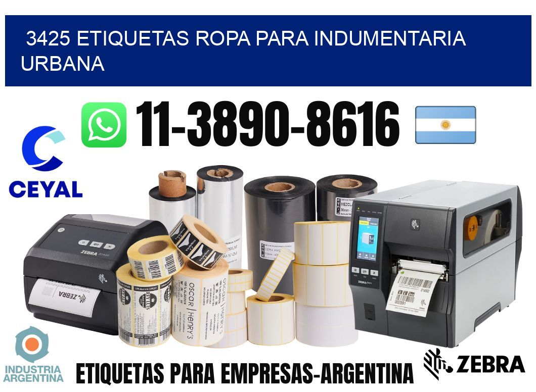3425 Etiquetas ropa para indumentaria urbana
