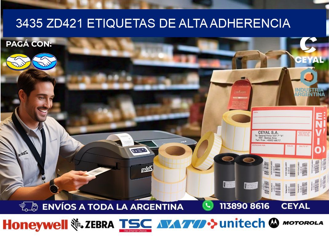 3435 zd421 etiquetas de alta adherencia