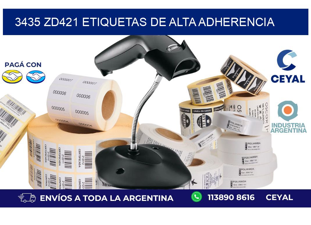 3435 zd421 etiquetas de alta adherencia
