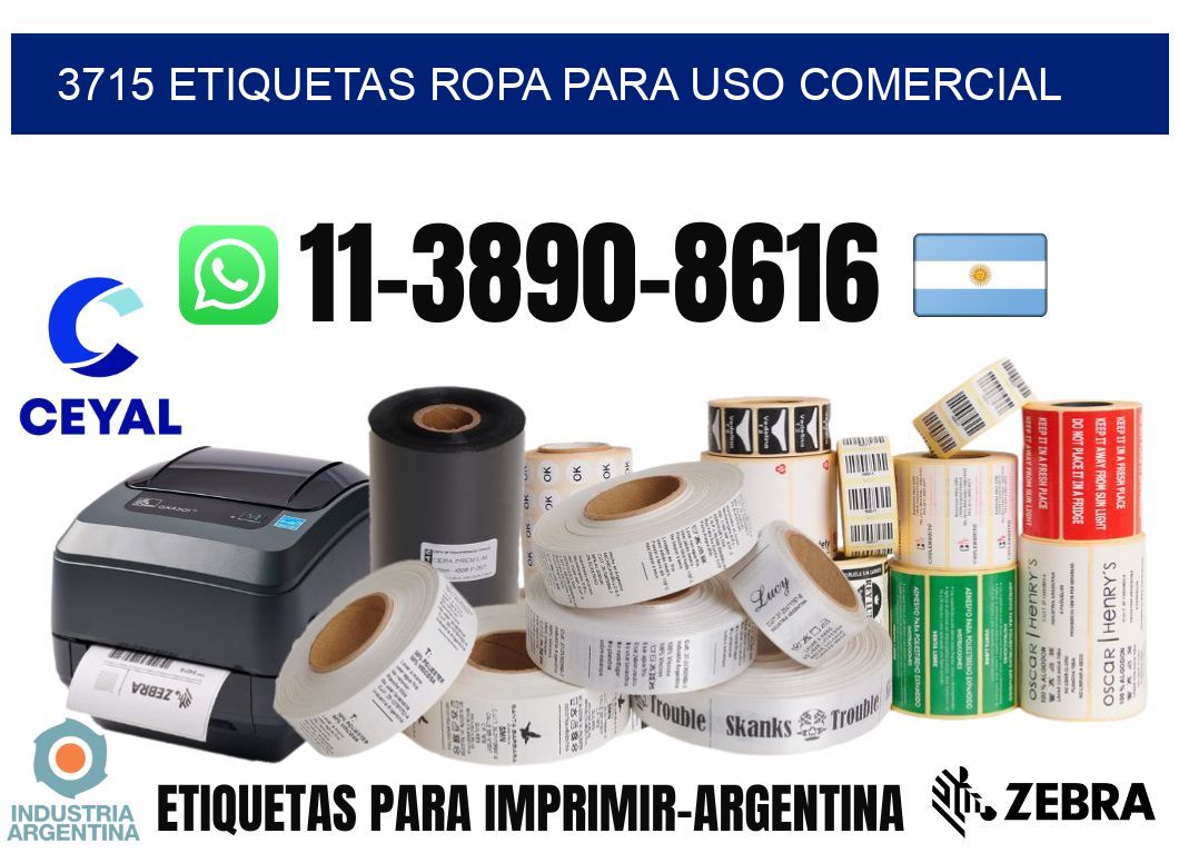 3715 Etiquetas ropa para uso comercial