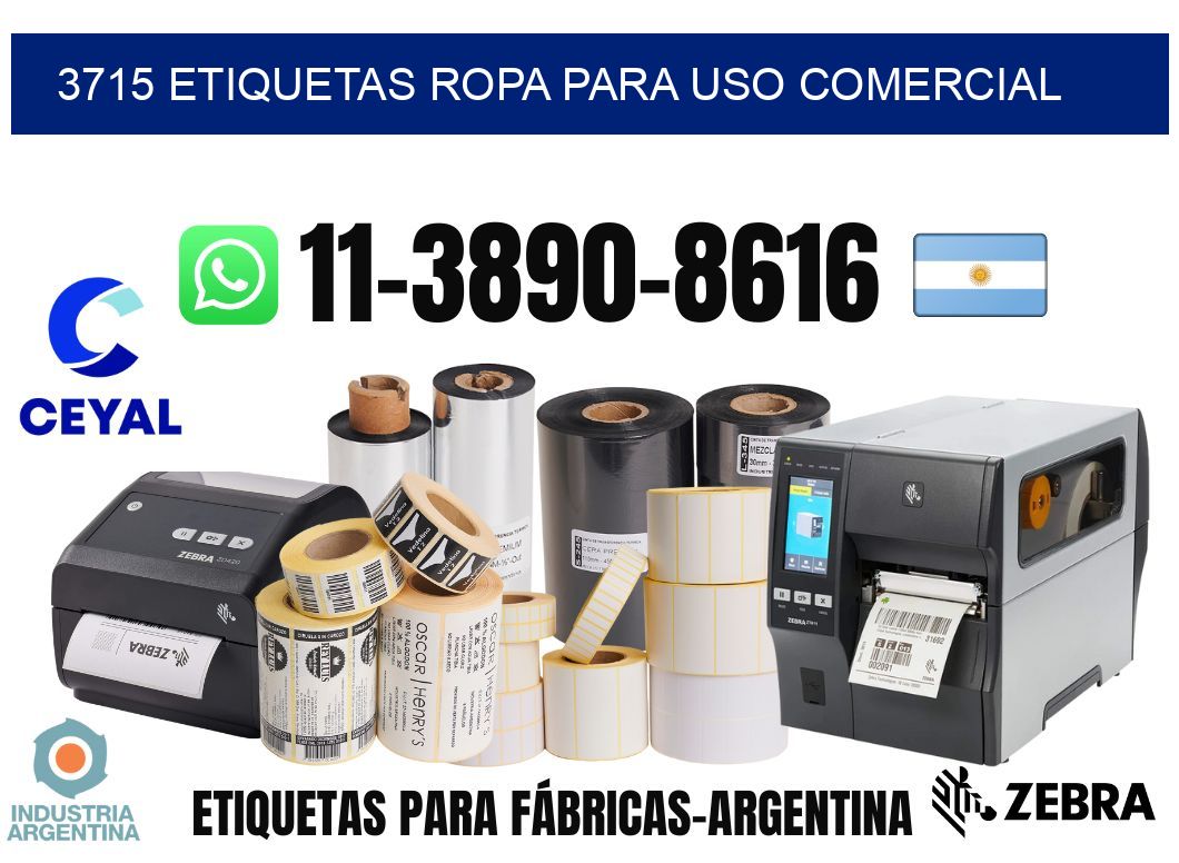 3715 Etiquetas ropa para uso comercial