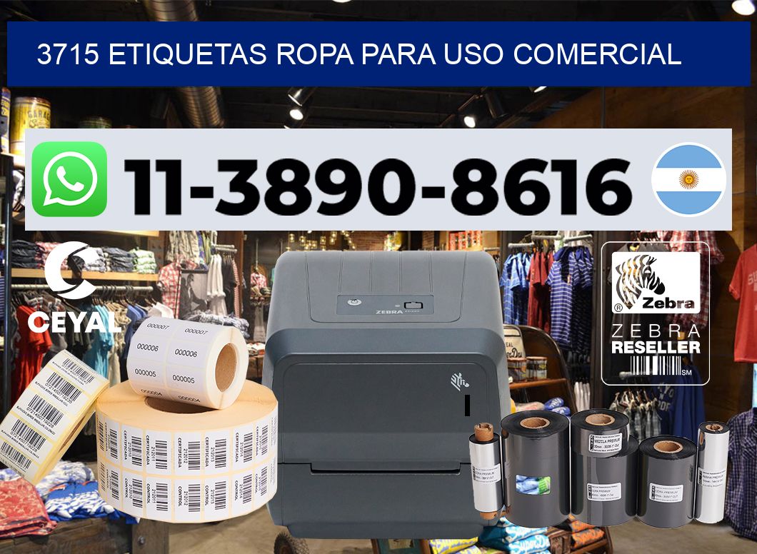 3715 Etiquetas ropa para uso comercial