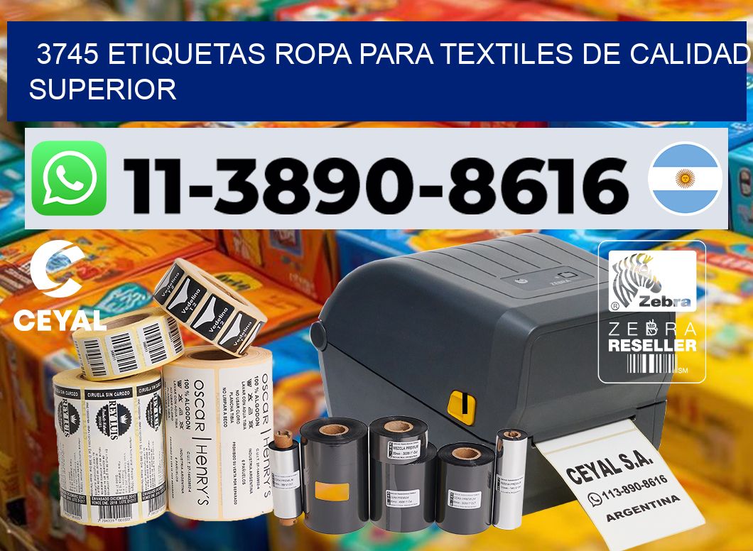3745 Etiquetas ropa para textiles de calidad superior