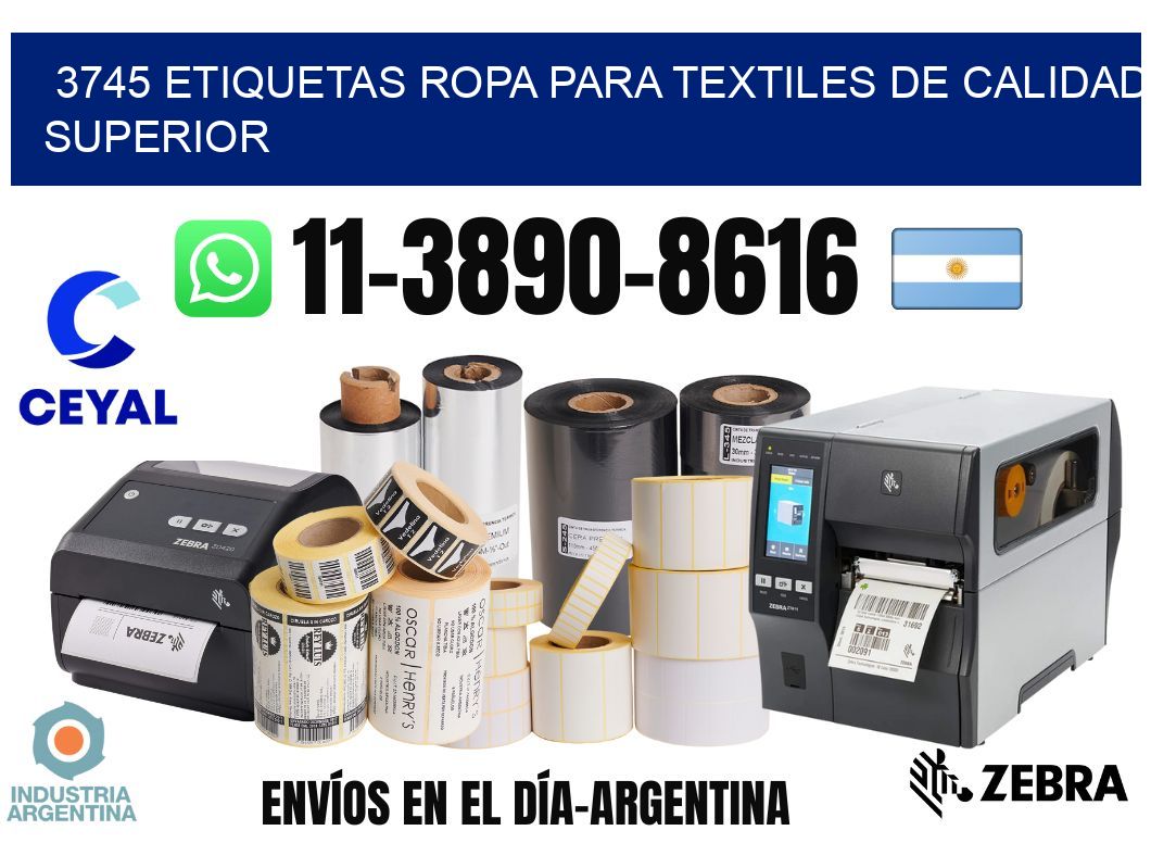 3745 Etiquetas ropa para textiles de calidad superior