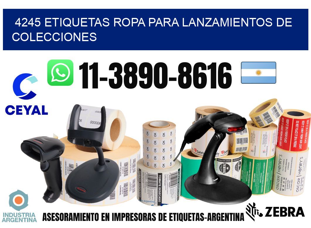4245 Etiquetas ropa para lanzamientos de colecciones
