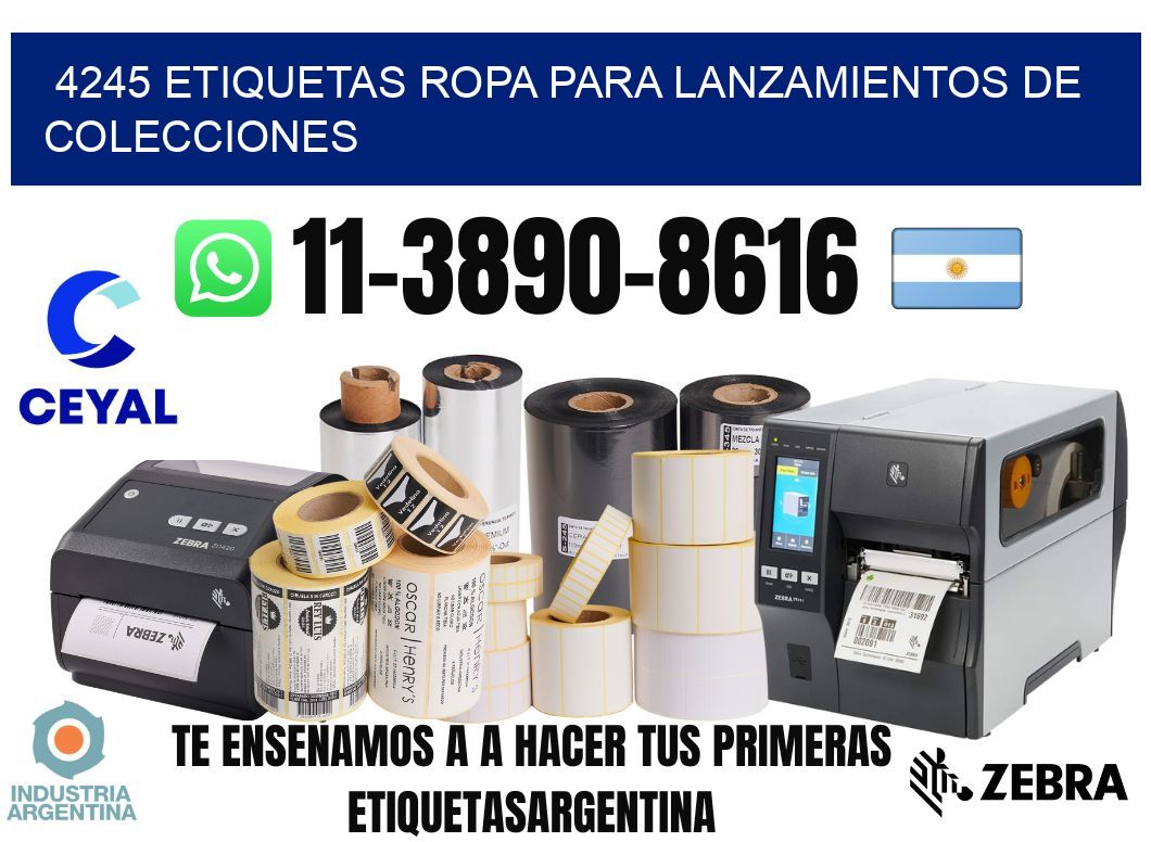 4245 Etiquetas ropa para lanzamientos de colecciones