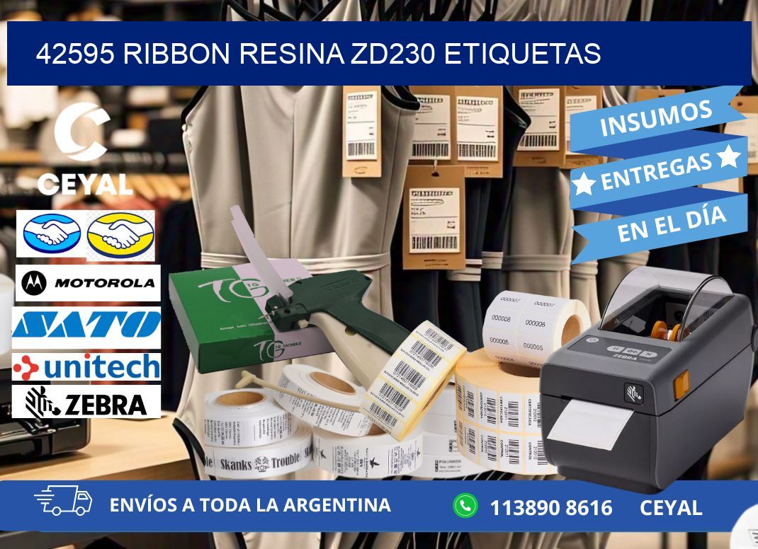 42595 ribbon resina zd230 etiquetas