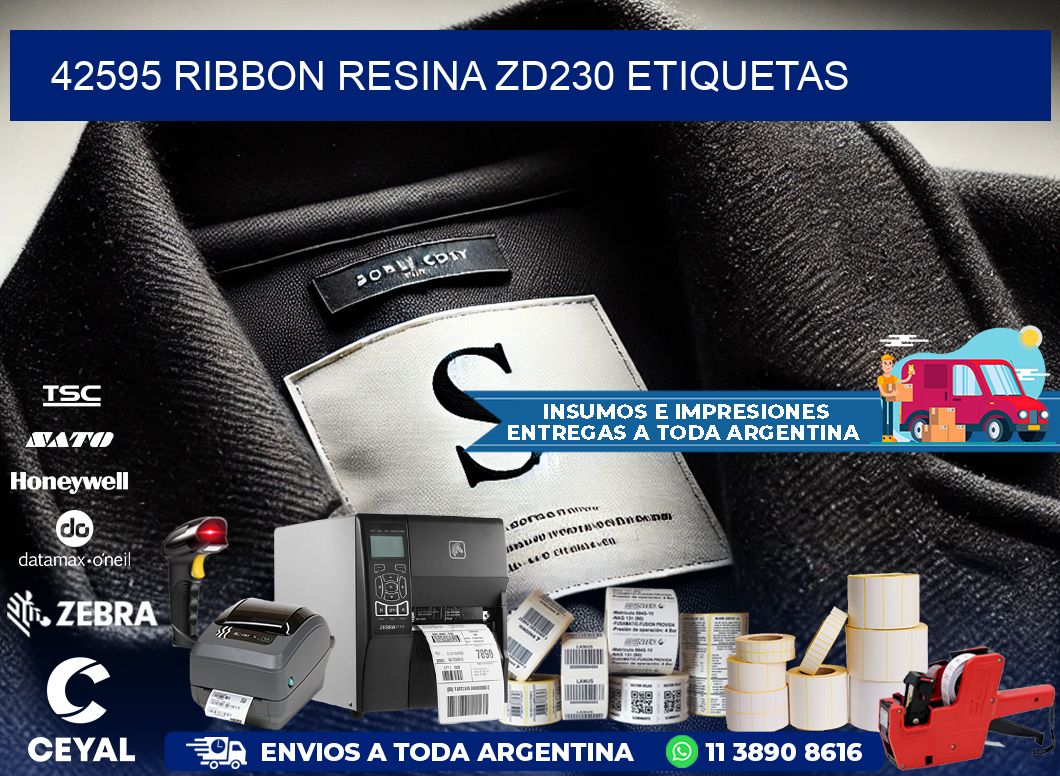 42595 ribbon resina zd230 etiquetas