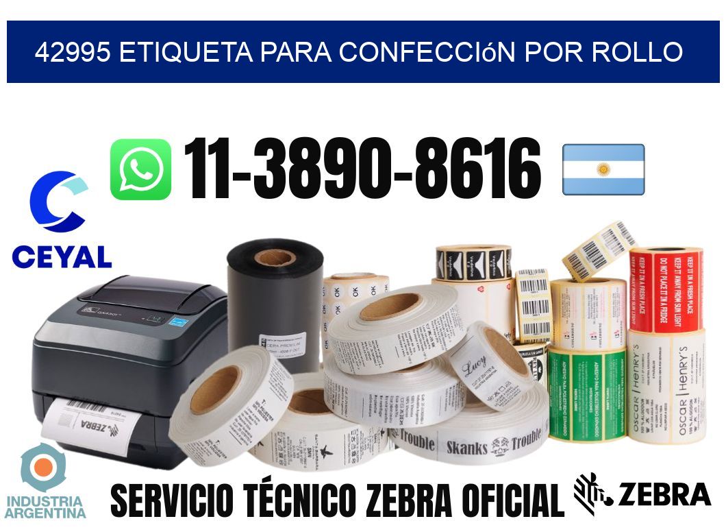 42995 etiqueta para confección por rollo