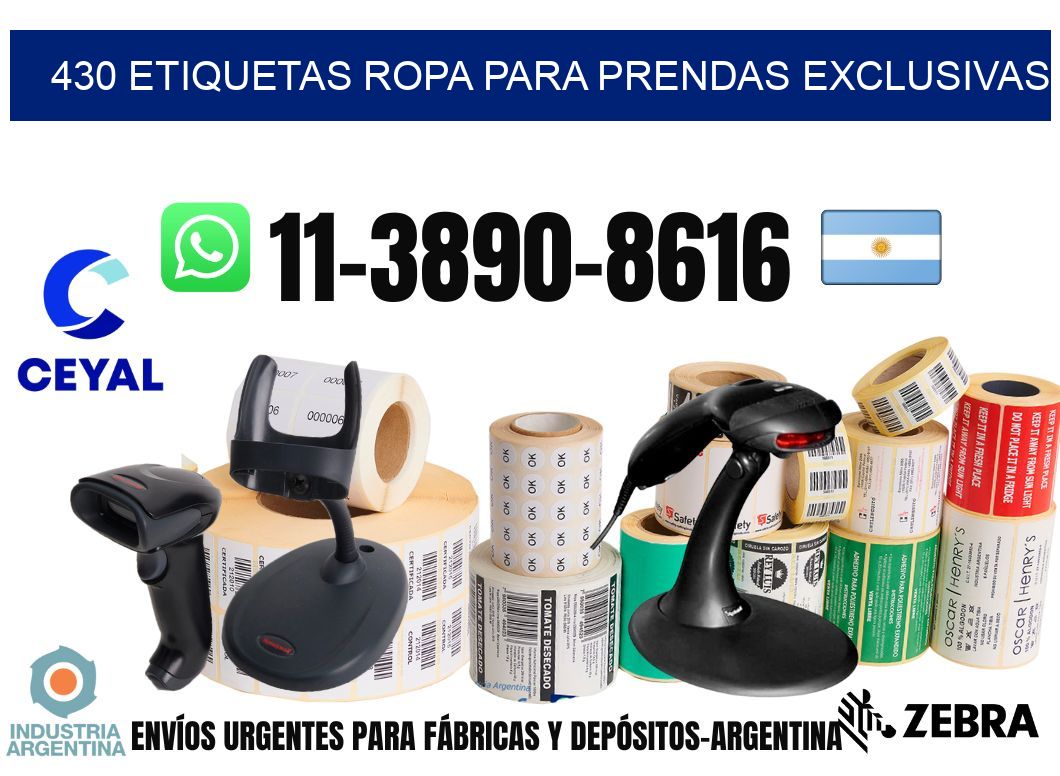 430 Etiquetas ropa para prendas exclusivas