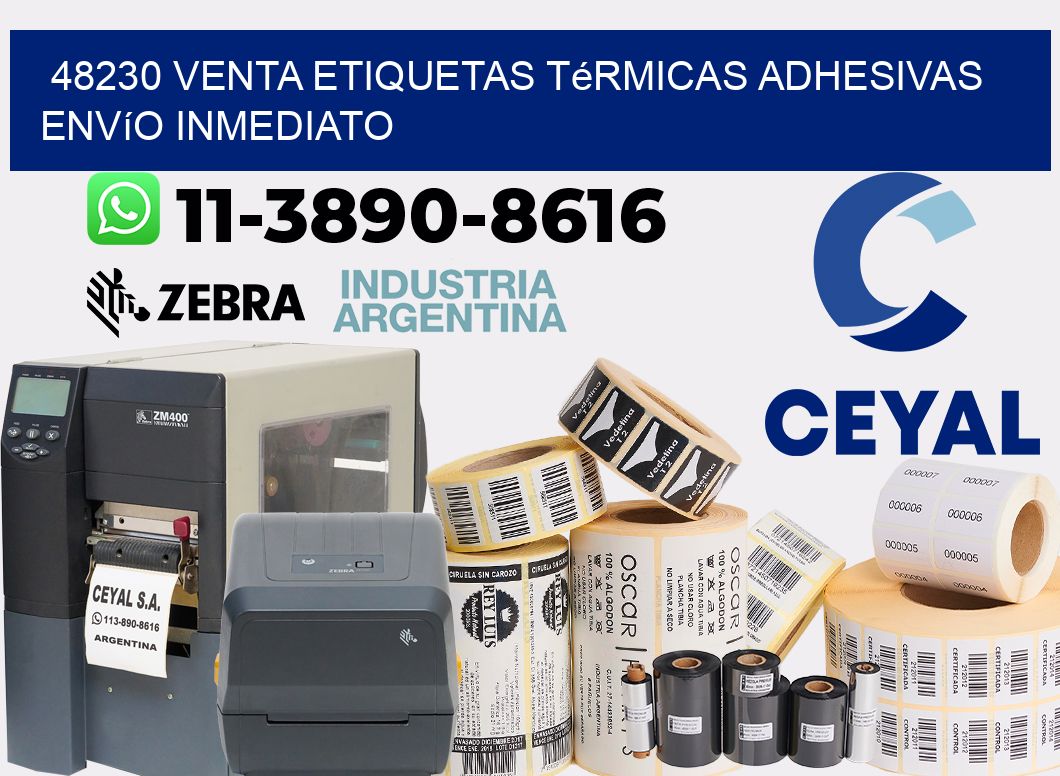 48230 venta etiquetas térmicas adhesivas envío inmediato