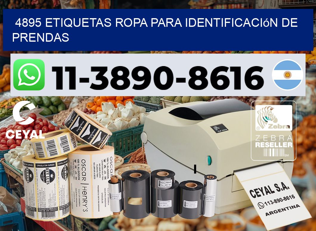 4895 Etiquetas ropa para identificación de prendas