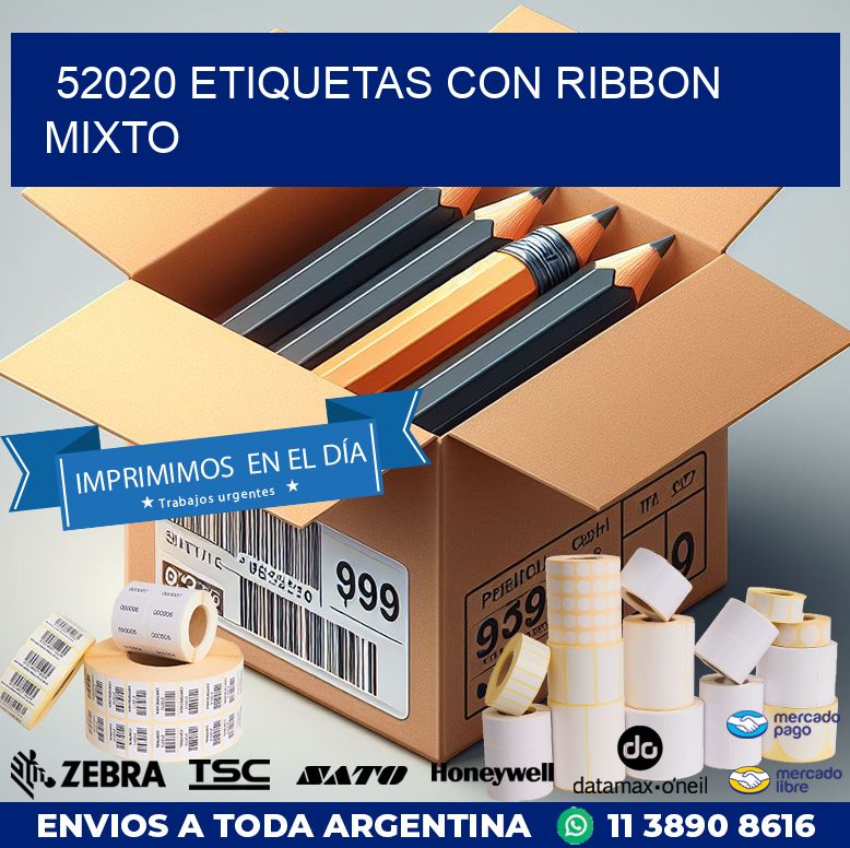52020 etiquetas con ribbon mixto