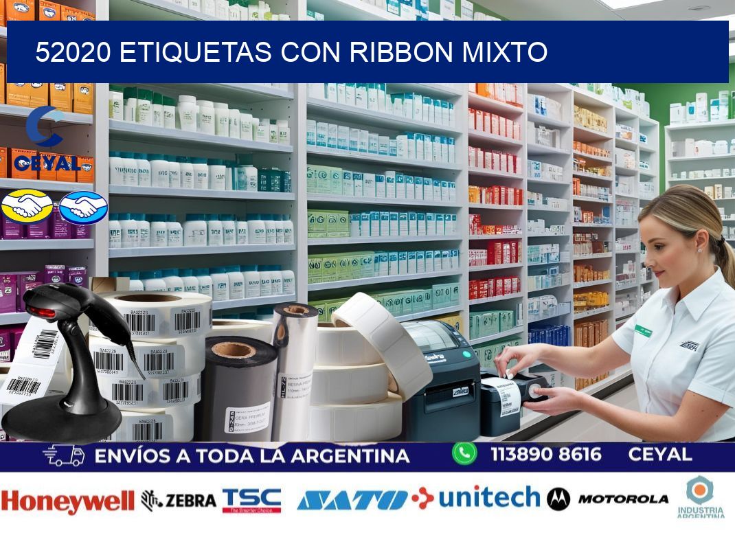 52020 etiquetas con ribbon mixto