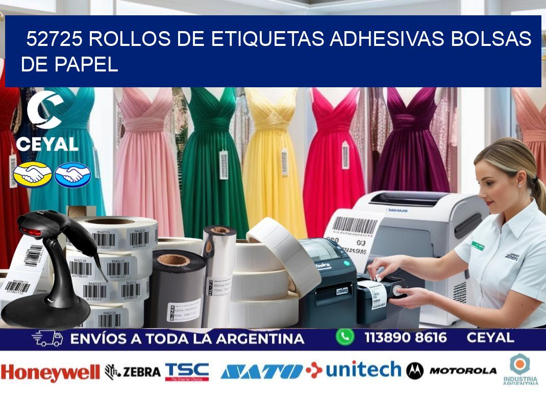 52725 rollos de etiquetas adhesivas bolsas de papel